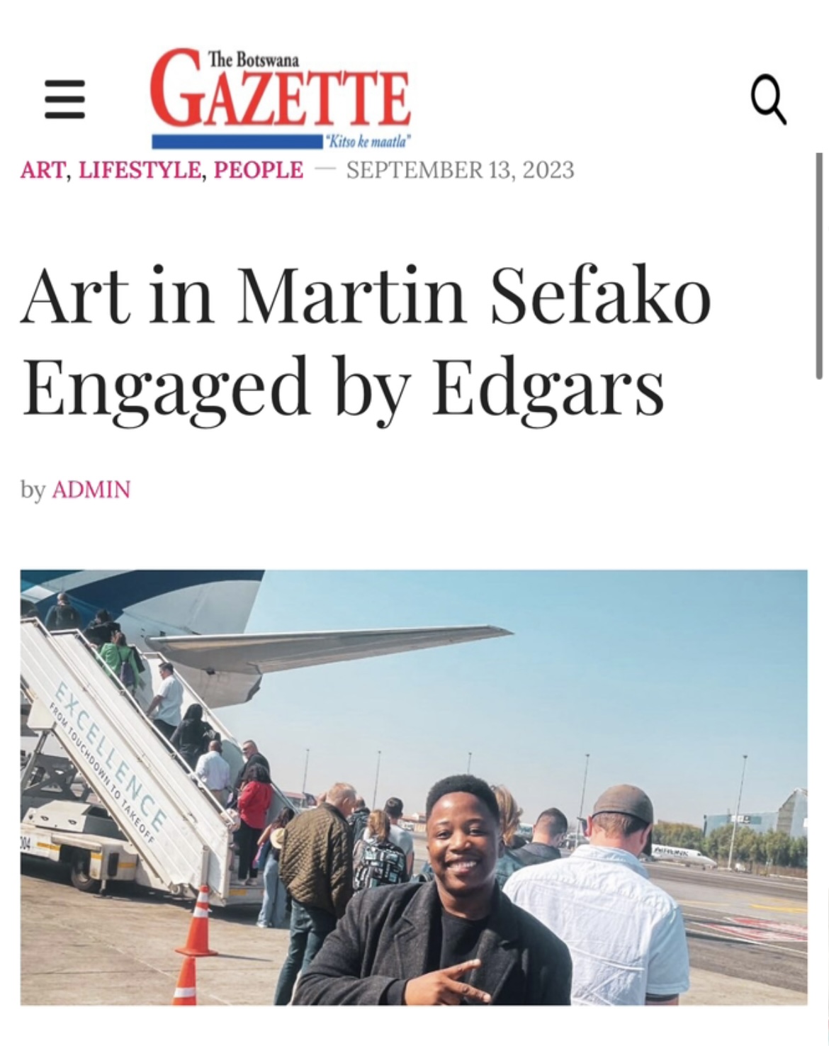 Art in Martin Sefako Engaged by Edgars